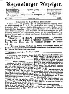 Regensburger Anzeiger Freitag 15. Juni 1866