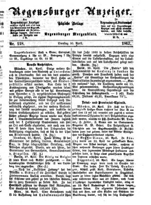 Regensburger Anzeiger Dienstag 30. April 1867