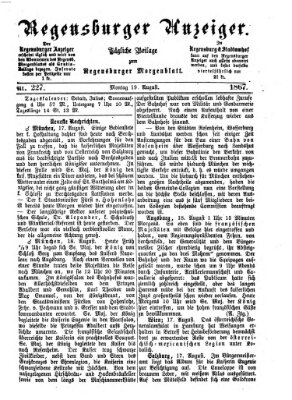 Regensburger Anzeiger Montag 19. August 1867