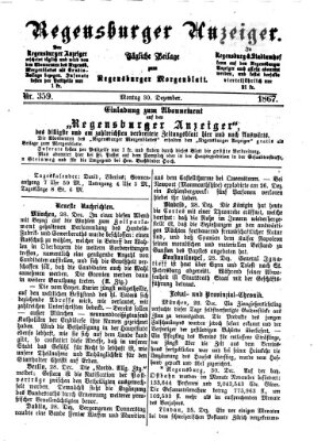 Regensburger Anzeiger Montag 30. Dezember 1867
