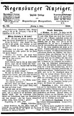 Regensburger Anzeiger Montag 2. März 1868