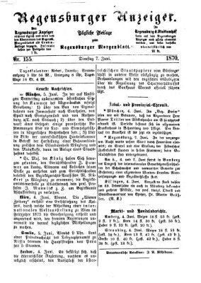 Regensburger Anzeiger Dienstag 7. Juni 1870
