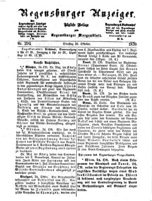 Regensburger Anzeiger Dienstag 25. Oktober 1870