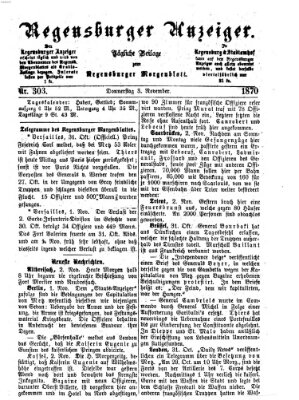 Regensburger Anzeiger Donnerstag 3. November 1870