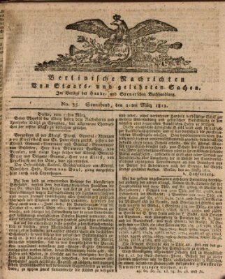 Berlinische Nachrichten von Staats- und gelehrten Sachen Samstag 21. März 1812