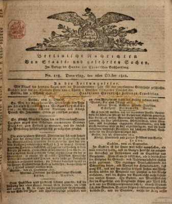 Berlinische Nachrichten von Staats- und gelehrten Sachen Donnerstag 1. Oktober 1812