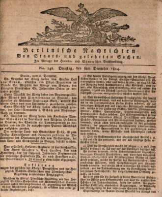 Berlinische Nachrichten von Staats- und gelehrten Sachen Dienstag 6. Dezember 1814