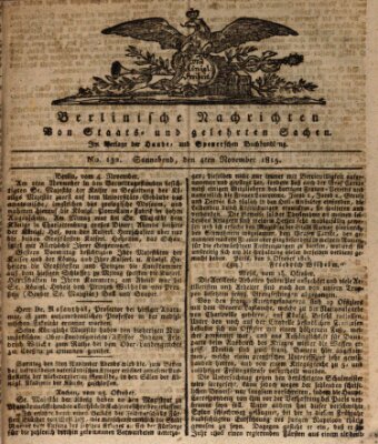 Berlinische Nachrichten von Staats- und gelehrten Sachen Samstag 4. November 1815