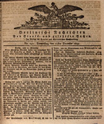 Berlinische Nachrichten von Staats- und gelehrten Sachen Donnerstag 21. Dezember 1815