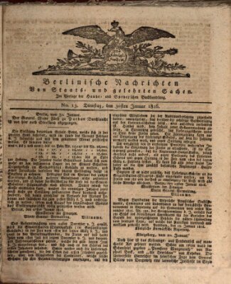 Berlinische Nachrichten von Staats- und gelehrten Sachen Dienstag 30. Januar 1816
