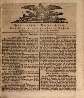 Berlinische Nachrichten von Staats- und gelehrten Sachen Donnerstag 8. Februar 1816
