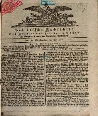 Berlinische Nachrichten von Staats- und gelehrten Sachen Dienstag 2. Juli 1816