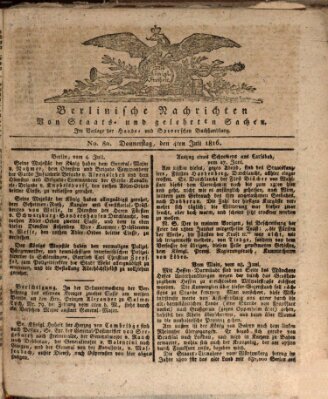 Berlinische Nachrichten von Staats- und gelehrten Sachen Donnerstag 4. Juli 1816