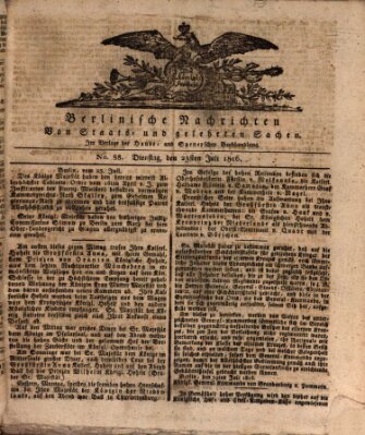 Berlinische Nachrichten von Staats- und gelehrten Sachen Dienstag 23. Juli 1816