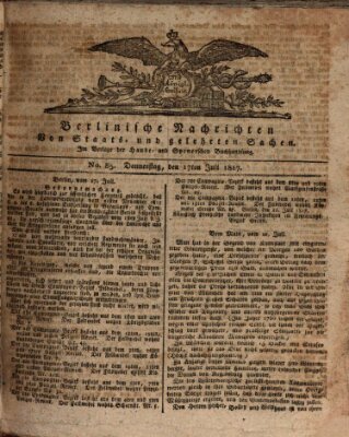 Berlinische Nachrichten von Staats- und gelehrten Sachen Donnerstag 17. Juli 1817