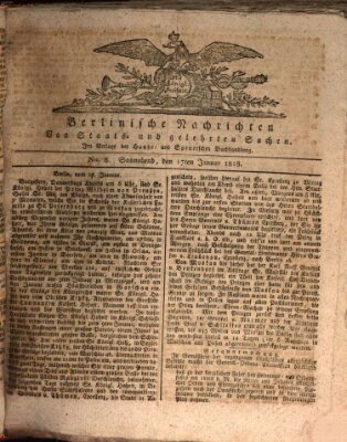 Berlinische Nachrichten von Staats- und gelehrten Sachen Samstag 17. Januar 1818