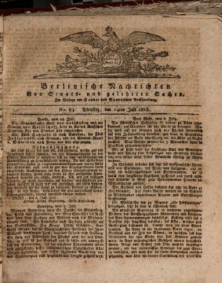 Berlinische Nachrichten von Staats- und gelehrten Sachen Dienstag 14. Juli 1818