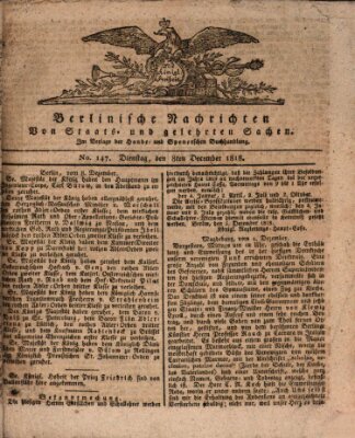 Berlinische Nachrichten von Staats- und gelehrten Sachen Dienstag 8. Dezember 1818