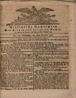 Berlinische Nachrichten von Staats- und gelehrten Sachen Donnerstag 31. Dezember 1818