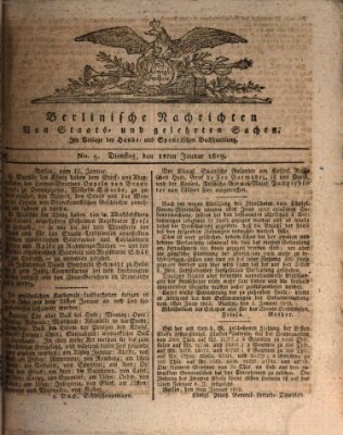 Berlinische Nachrichten von Staats- und gelehrten Sachen Dienstag 12. Januar 1819