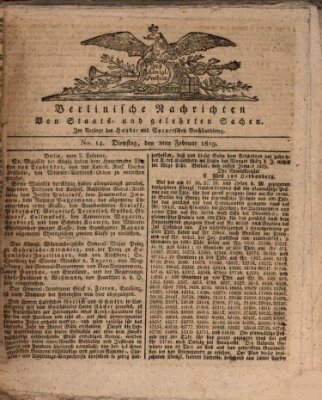 Berlinische Nachrichten von Staats- und gelehrten Sachen Dienstag 2. Februar 1819