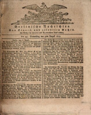 Berlinische Nachrichten von Staats- und gelehrten Sachen Donnerstag 5. August 1819