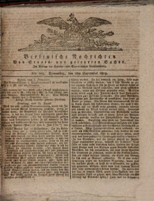 Berlinische Nachrichten von Staats- und gelehrten Sachen Donnerstag 2. September 1819