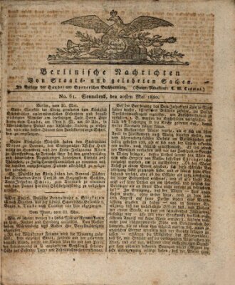 Berlinische Nachrichten von Staats- und gelehrten Sachen Samstag 20. Mai 1820