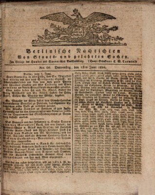 Berlinische Nachrichten von Staats- und gelehrten Sachen Donnerstag 1. Juni 1820