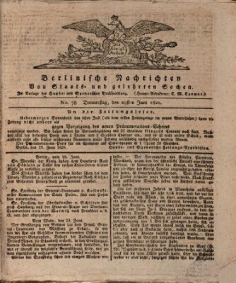 Berlinische Nachrichten von Staats- und gelehrten Sachen Donnerstag 29. Juni 1820
