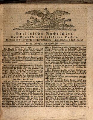 Berlinische Nachrichten von Staats- und gelehrten Sachen Dienstag 25. Juli 1820