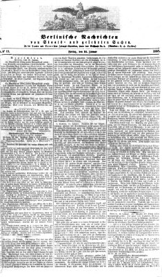 Berlinische Nachrichten von Staats- und gelehrten Sachen Freitag 16. Januar 1857