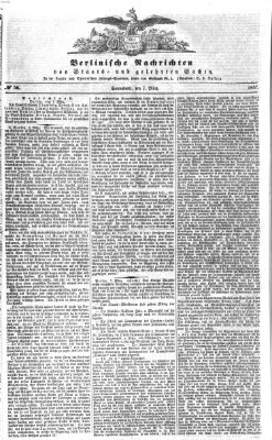 Berlinische Nachrichten von Staats- und gelehrten Sachen Samstag 7. März 1857