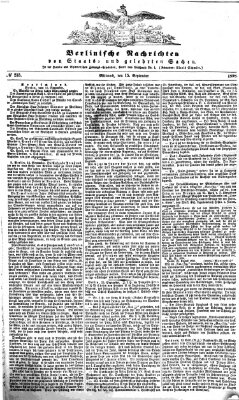 Berlinische Nachrichten von Staats- und gelehrten Sachen Mittwoch 15. September 1858