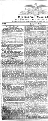 Berlinische Nachrichten von Staats- und gelehrten Sachen Freitag 8. Oktober 1858