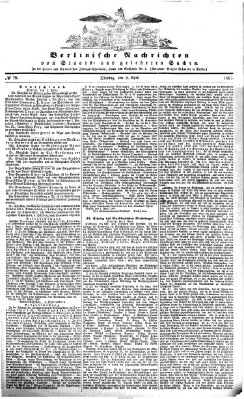 Berlinische Nachrichten von Staats- und gelehrten Sachen Dienstag 2. April 1867