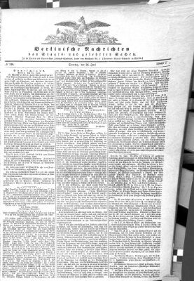 Berlinische Nachrichten von Staats- und gelehrten Sachen Sonntag 16. Juni 1867