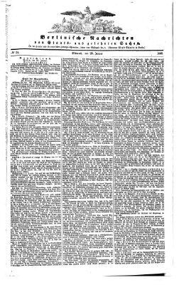Berlinische Nachrichten von Staats- und gelehrten Sachen Mittwoch 29. Januar 1868