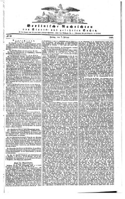 Berlinische Nachrichten von Staats- und gelehrten Sachen Freitag 7. Februar 1868