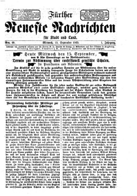 Fürther neueste Nachrichten für Stadt und Land (Fürther Abendzeitung) Mittwoch 15. September 1869