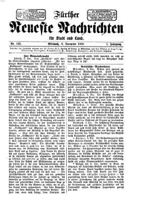 Fürther neueste Nachrichten für Stadt und Land (Fürther Abendzeitung) Mittwoch 8. Dezember 1869