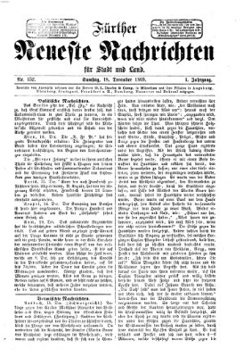 Fürther neueste Nachrichten für Stadt und Land (Fürther Abendzeitung) Samstag 18. Dezember 1869
