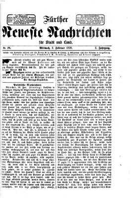 Fürther neueste Nachrichten für Stadt und Land (Fürther Abendzeitung) Mittwoch 2. Februar 1870
