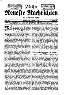 Fürther neueste Nachrichten für Stadt und Land (Fürther Abendzeitung) Freitag 25. Februar 1870