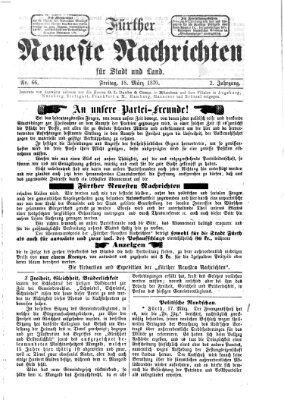 Fürther neueste Nachrichten für Stadt und Land (Fürther Abendzeitung) Freitag 18. März 1870