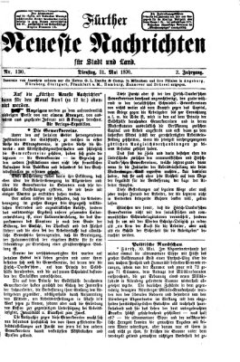 Fürther neueste Nachrichten für Stadt und Land (Fürther Abendzeitung) Dienstag 31. Mai 1870