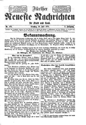Fürther neueste Nachrichten für Stadt und Land (Fürther Abendzeitung) Dienstag 26. Juli 1870