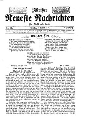 Fürther neueste Nachrichten für Stadt und Land (Fürther Abendzeitung) Sonntag 7. August 1870