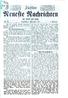 Fürther neueste Nachrichten für Stadt und Land (Fürther Abendzeitung) Donnerstag 8. September 1870