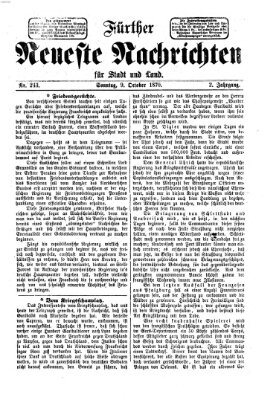 Fürther neueste Nachrichten für Stadt und Land (Fürther Abendzeitung) Sonntag 9. Oktober 1870